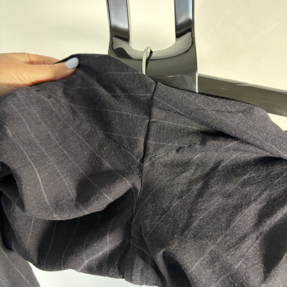 Peserico Fleece Wool Blend Pinstripe Ankle Pants Italy Sz 46 US 10 Academia Work - Picture 7 of 13